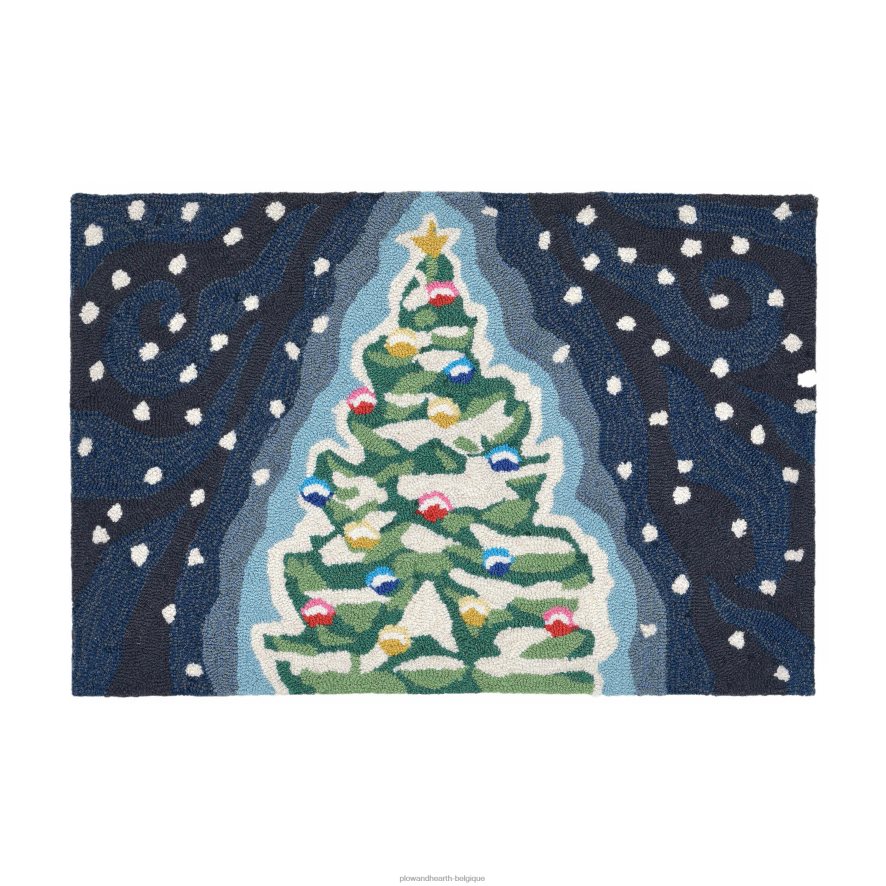 60H0821317 Plow & Hearth tapis décoratif d'arbre de Noël crocheté à la main pour intérieur/extérieur articles ménagers