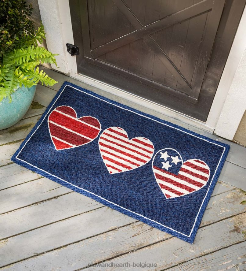 60H0821326 Plow & Hearth tapis crocheté en polypropylène terrain intérieur/extérieur que j'aime articles ménagers