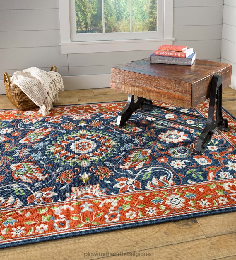 60H0821397 Plow & Hearth Tapis intérieur/extérieur en polypropylène à bordure Brunswick articles ménagers