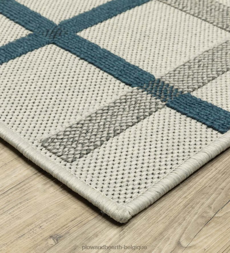 60H0821450 Plow & Hearth Tapis intérieur/extérieur en polypropylène à carreaux de fenêtre York articles ménagers