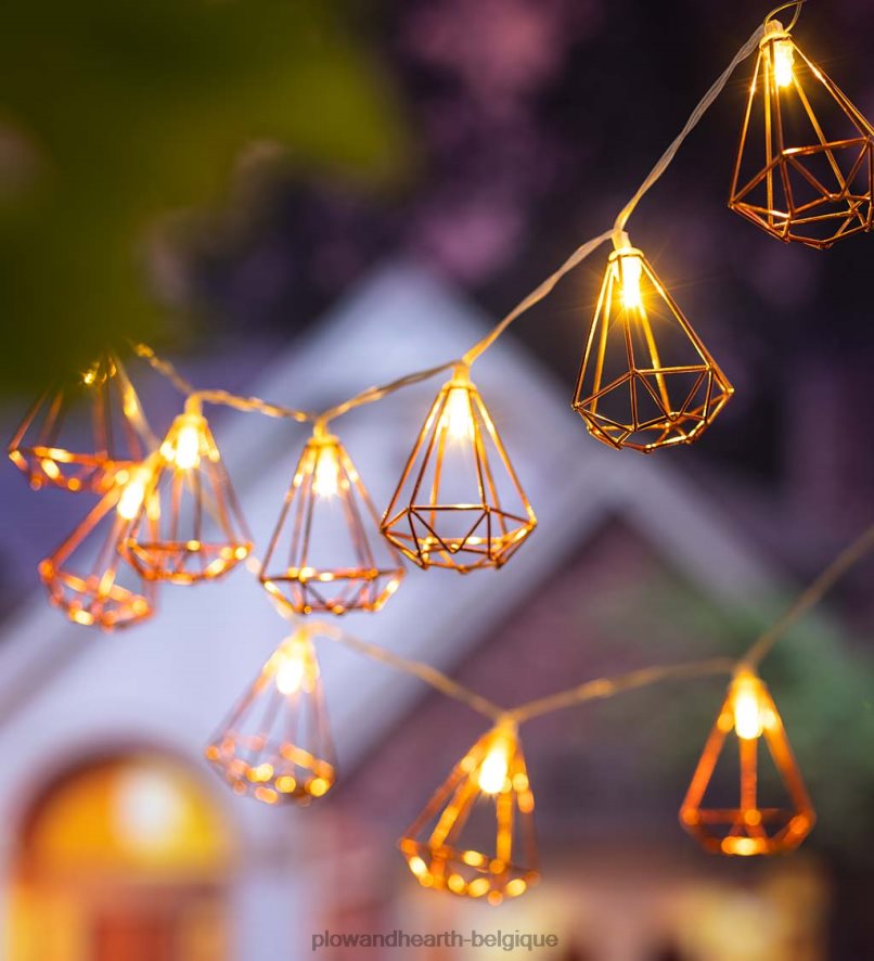 60H0821667 Plow & Hearth guirlande lumineuse hexagonale à piles articles ménagers