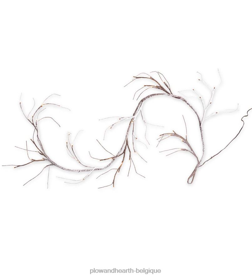 60H0821676 Plow & Hearth Guirlande enneigée intérieur/extérieur avec 48 micro lumières, 5'l articles ménagers