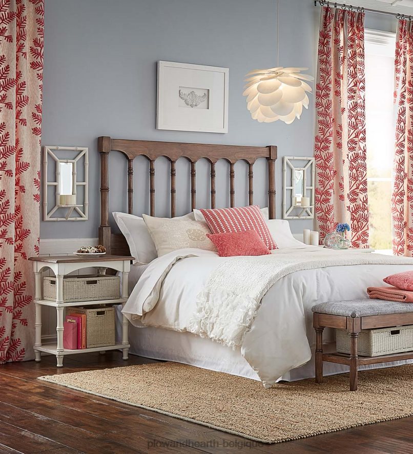 60H0822122 Plow & Hearth tête de lit des tanneurs de la collection Farmhouse de Laurel Ridge articles ménagers