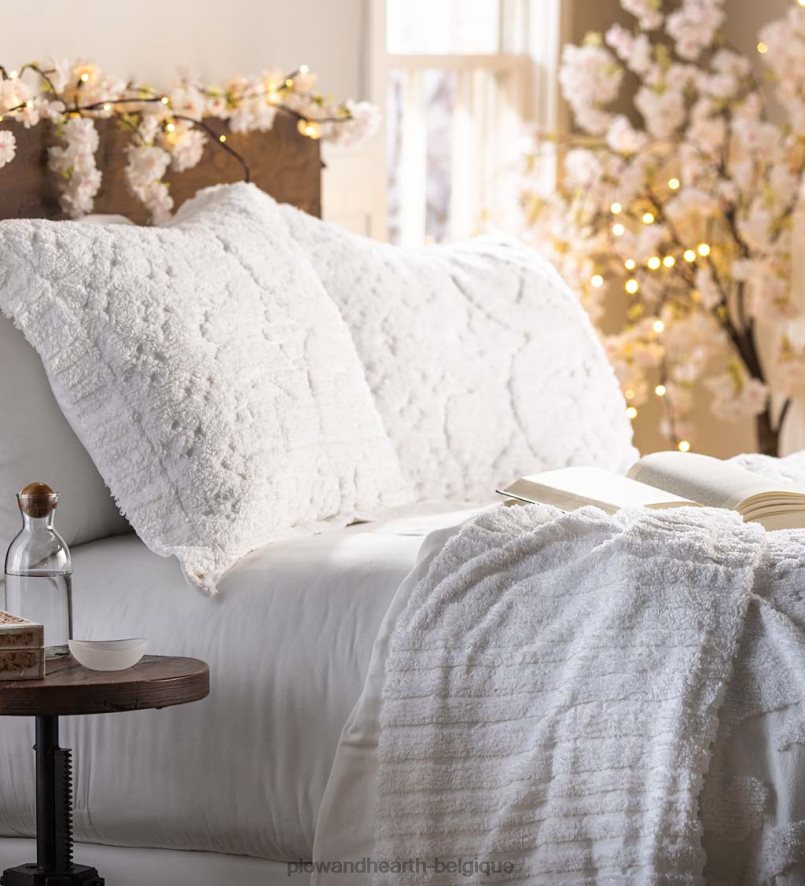 60H0822652 Plow & Hearth literie en chenille de coton tufté Juliet articles ménagers