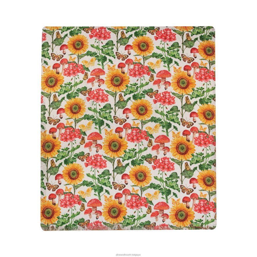 60H0822693 Plow & Hearth Jeté plantes et papillons articles ménagers