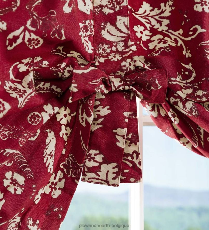 60H0822618 Plow & Hearth cantonnière florale de fenêtre de noeud papillon de damassé - récolte articles ménagers