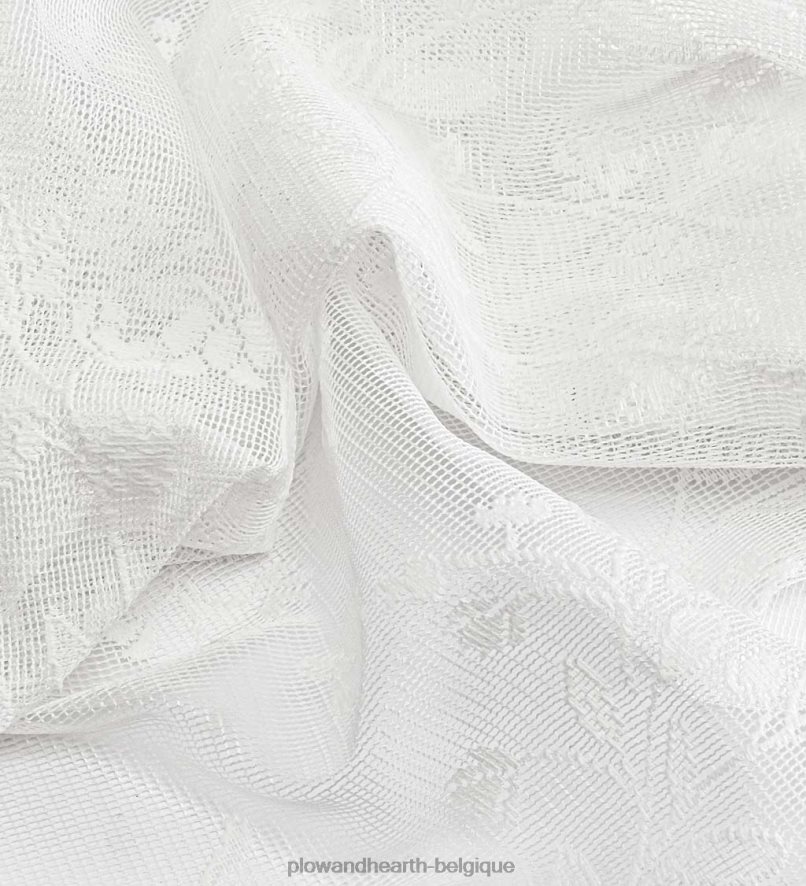 60H0822626 Plow & Hearth Cantonnière sur mesure en dentelle Isabella, 52 l x 14 L - blanc articles ménagers