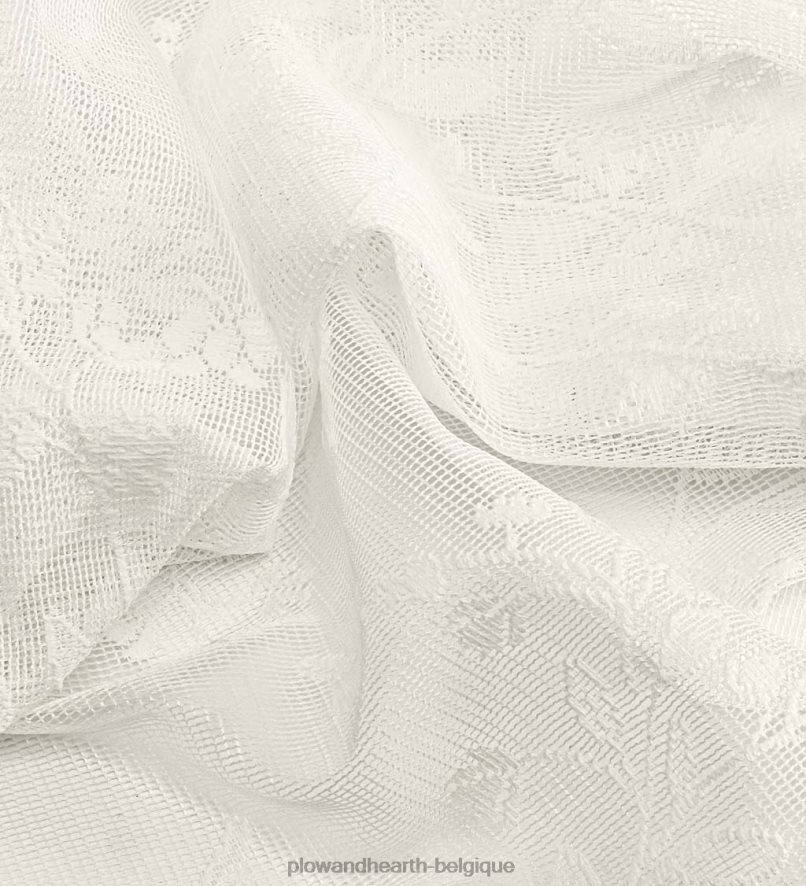 60H0822626 Plow & Hearth Cantonnière sur mesure en dentelle Isabella, 52 l x 14 L - blanc articles ménagers