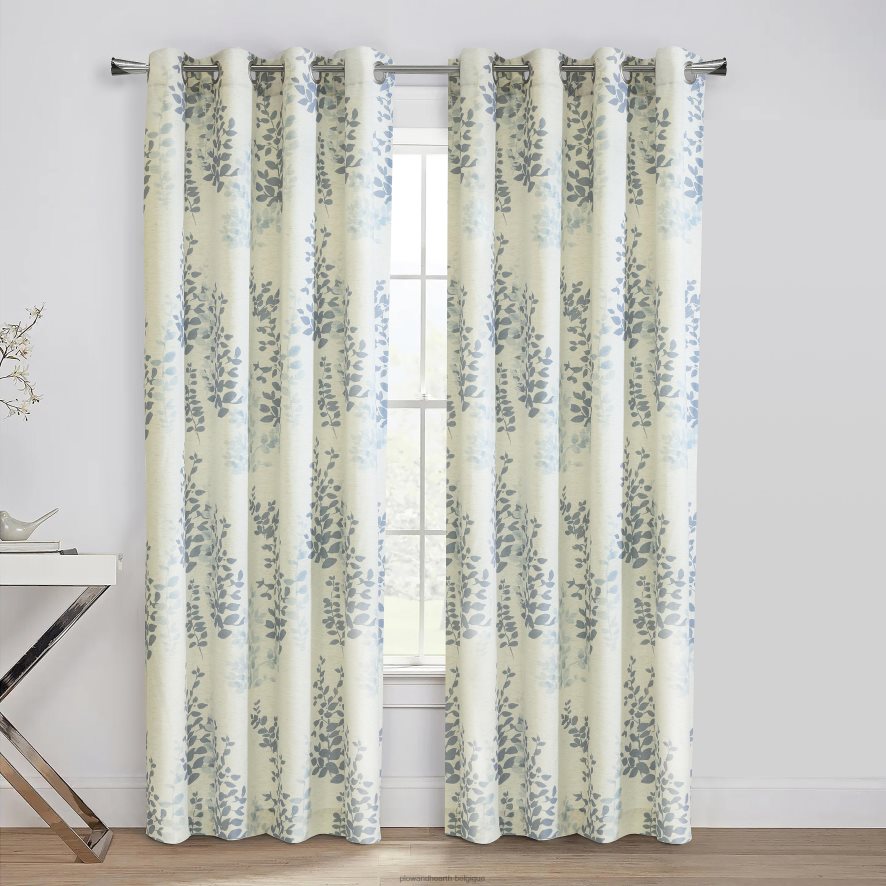 60H0822566 Plow & Hearth panneau de rideau à œillets nora - bleu - 50 x 108 articles ménagers