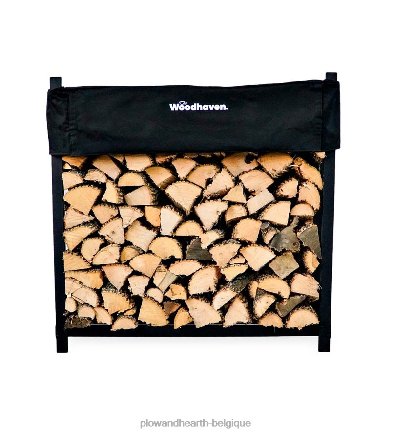60H0822849 Plow & Hearth support à bois portable avec couvercle accessoires