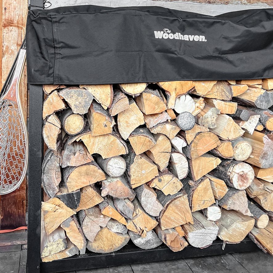 60H0822849 Plow & Hearth support à bois portable avec couvercle accessoires