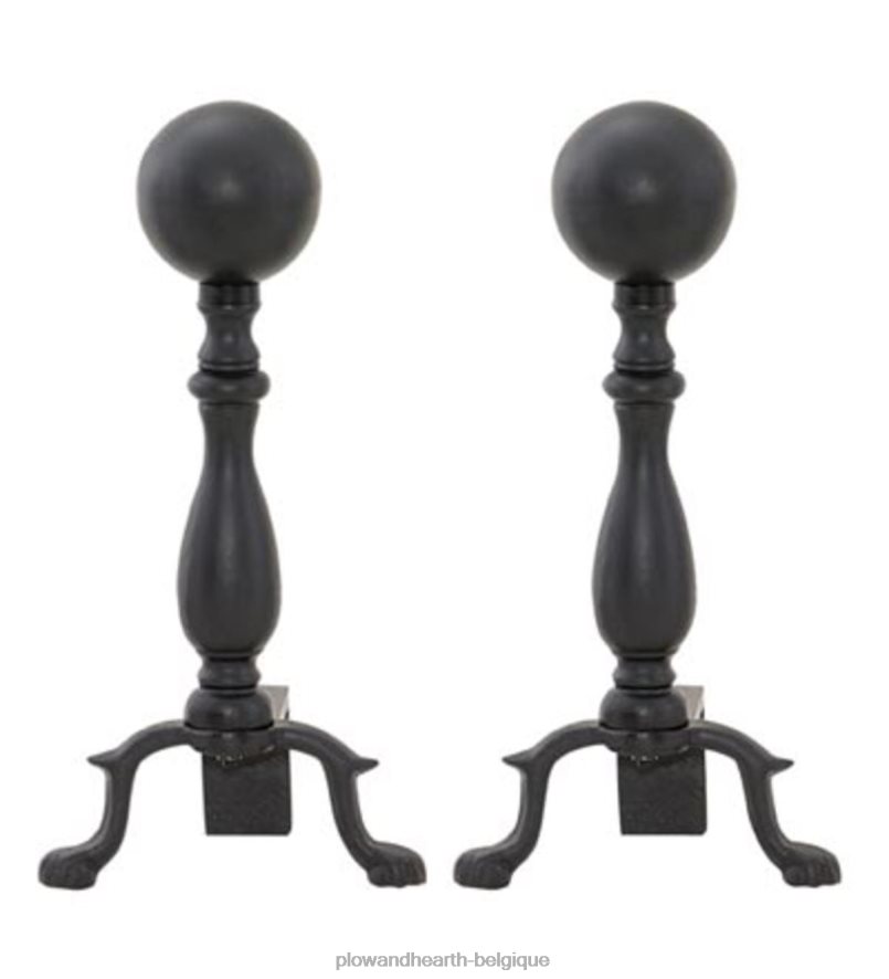 60H0822858 Plow & Hearth Chenets à billes noirs, la paire - noir accessoires