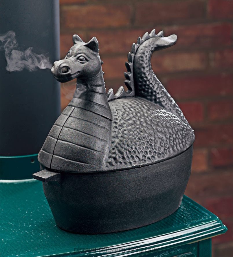 60H0822837 Plow & Hearth Poêle à vapeur dragon en fonte - noir accessoires