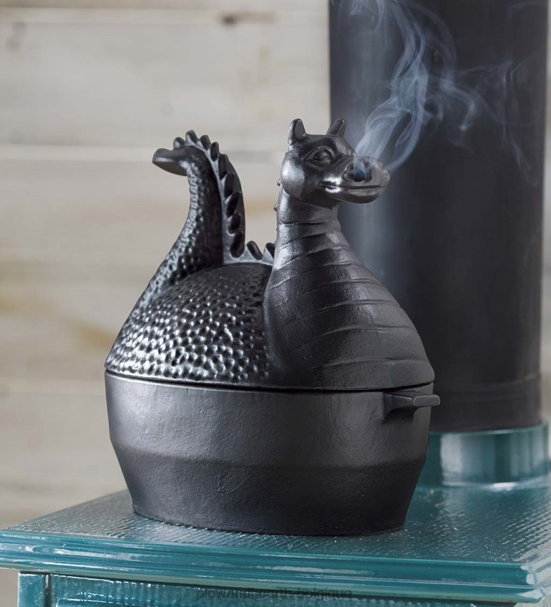 60H0822837 Plow & Hearth Poêle à vapeur dragon en fonte - noir accessoires