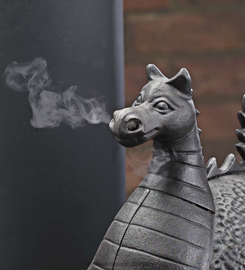 60H0822837 Plow & Hearth Poêle à vapeur dragon en fonte - noir accessoires