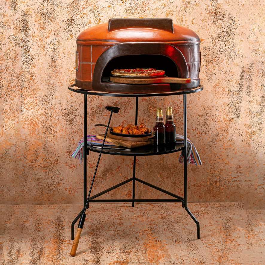 60H0822941 Plow & Hearth Four à pizza Talavera Ravello accessoires