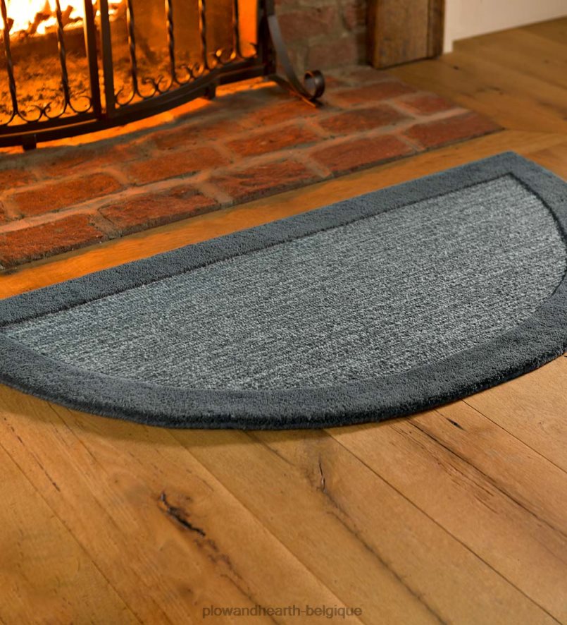 60H0822802 Plow & Hearth Tapis demi-rond à bandes madrid, 2' x 4' - baie accessoires