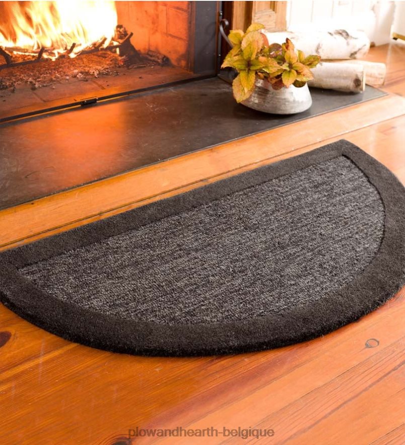 60H0822802 Plow & Hearth Tapis demi-rond à bandes madrid, 2' x 4' - baie accessoires