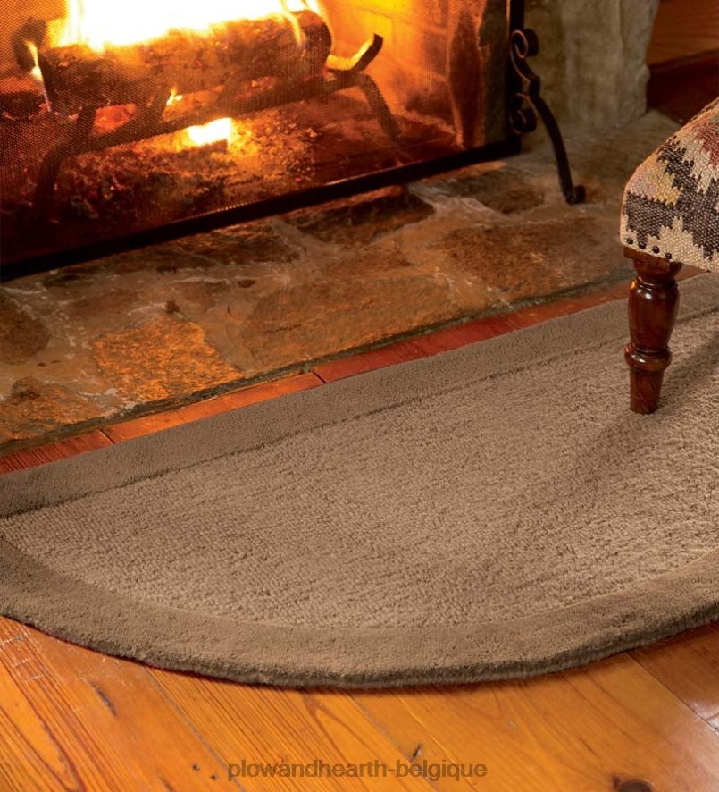 60H0822802 Plow & Hearth Tapis demi-rond à bandes madrid, 2' x 4' - baie accessoires