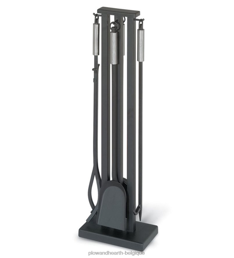 60H0822739 Plow & Hearth ensemble d'outils de cheminée contemporaine - bronze cheminée