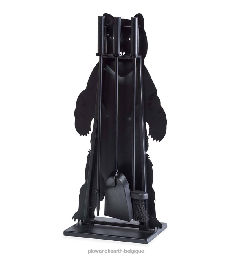 60H0822744 Plow & Hearth Ensemble d'outils de cheminée ours de montagne de Shenandoah cheminée