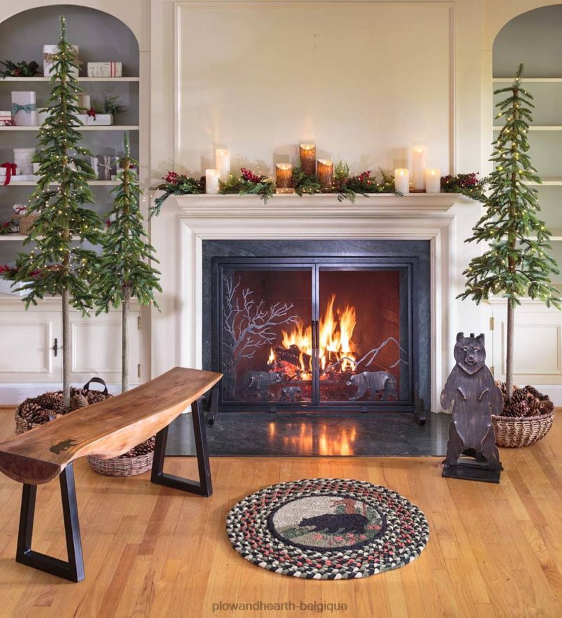 60H0822744 Plow & Hearth Ensemble d'outils de cheminée ours de montagne de Shenandoah cheminée