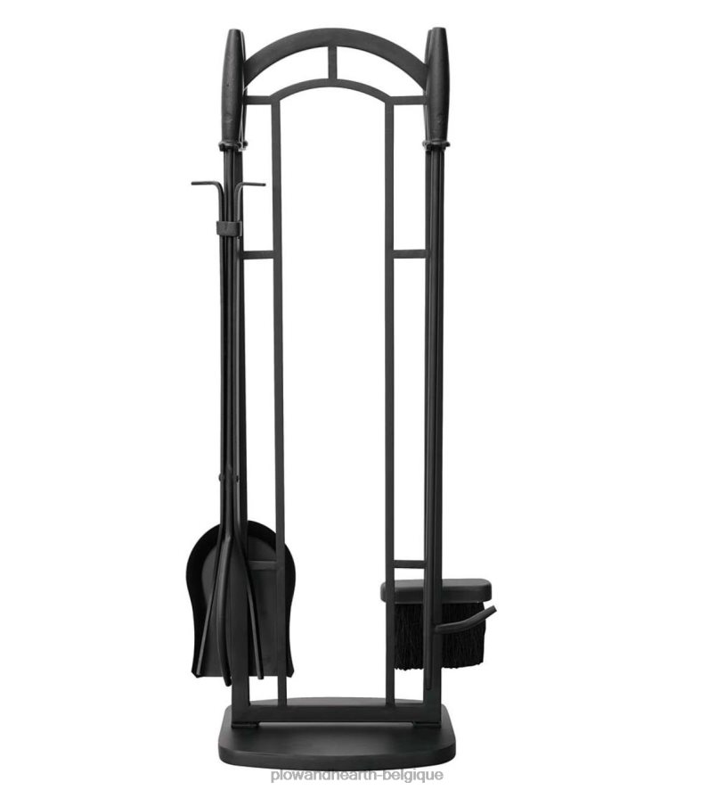 60H0822773 Plow & Hearth Ensemble d'outils pour tiges de cheminée arquées 5 pièces - noir cheminée