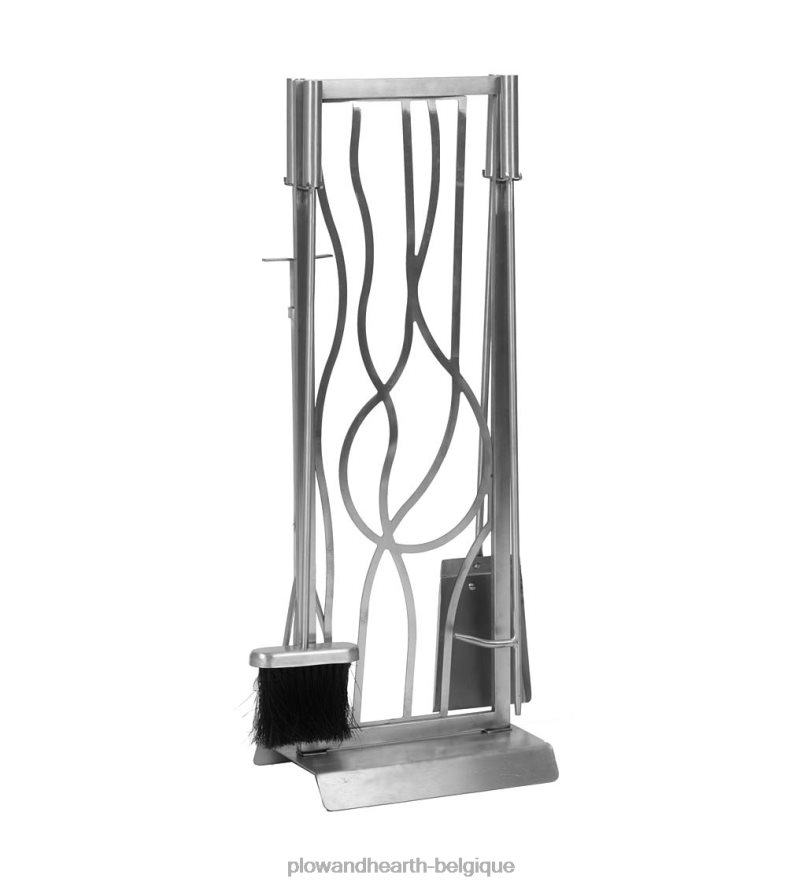 60H0822791 Plow & Hearth ensemble d'outils abstraits modernes cheminée