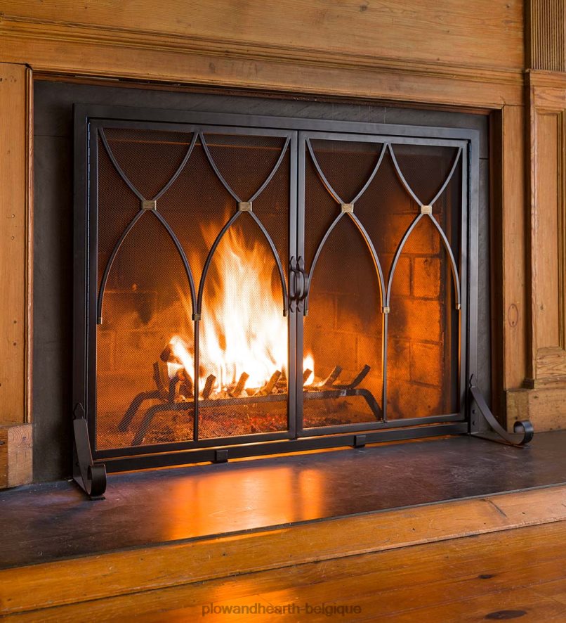 60H0822885 Plow & Hearth écran de cheminée Winchester avec portes cheminée
