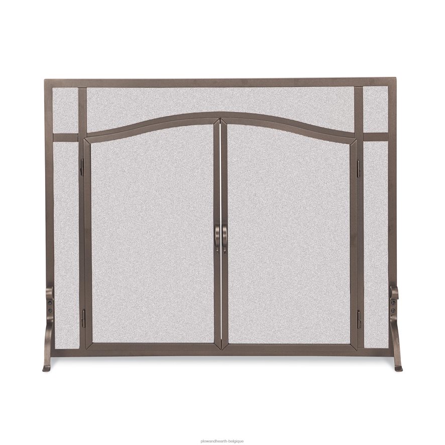 60H0822928 Plow & Hearth petite garde plate sur mesure avec portes cintrées - noir cheminée