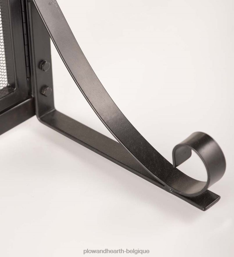 60H0823240 Plow & Hearth pare-feu Deep Creek avec portes, grand - noir cheminée