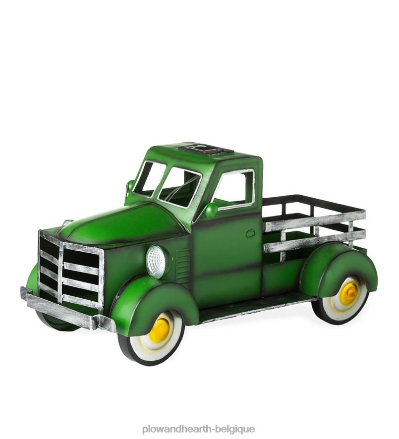 60H082187 Plow & Hearth jardinière de camionnette solaire de style vintage - rouge cour et jardin