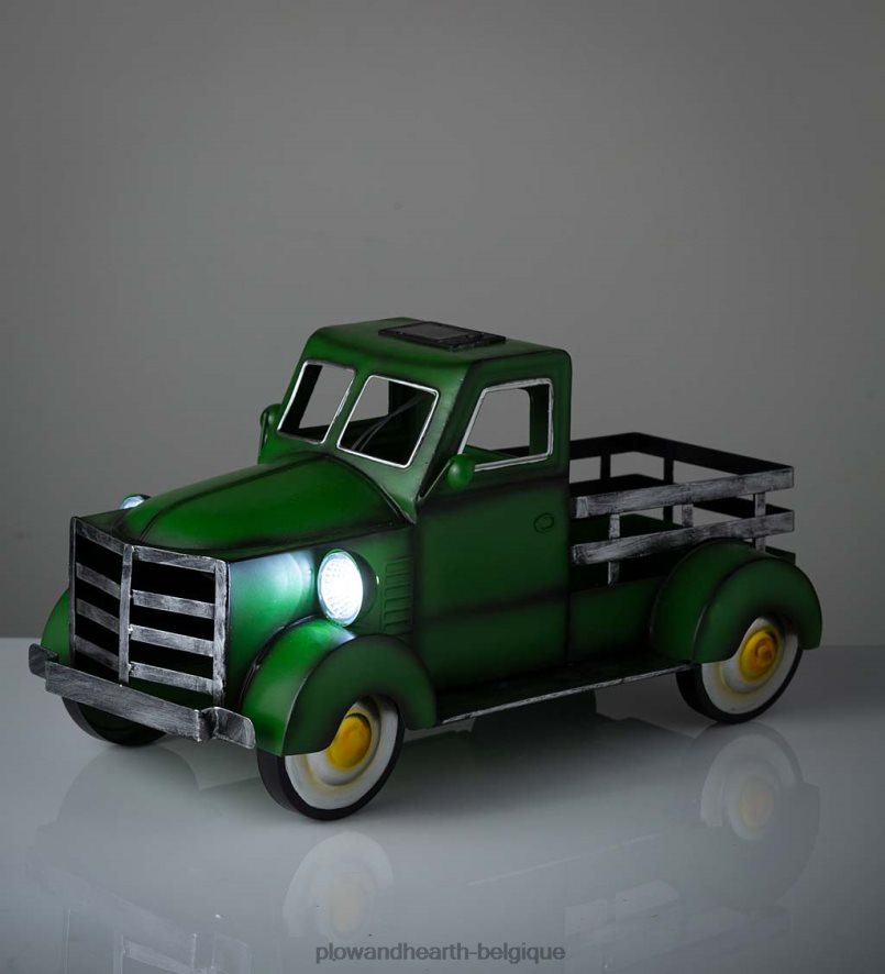 60H082187 Plow & Hearth jardinière de camionnette solaire de style vintage - rouge cour et jardin