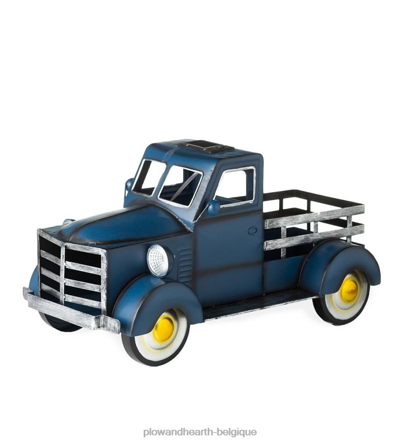 60H082187 Plow & Hearth jardinière de camionnette solaire de style vintage - rouge cour et jardin