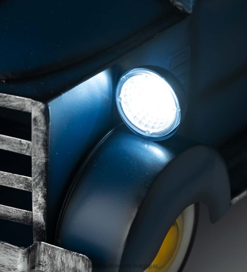 60H082187 Plow & Hearth jardinière de camionnette solaire de style vintage - rouge cour et jardin