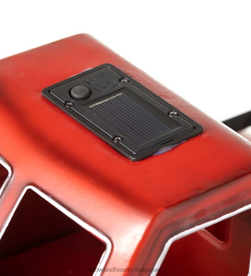 60H082187 Plow & Hearth jardinière de camionnette solaire de style vintage - rouge cour et jardin