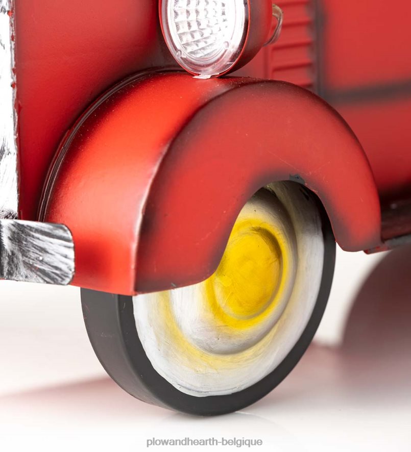60H082187 Plow & Hearth jardinière de camionnette solaire de style vintage - rouge cour et jardin