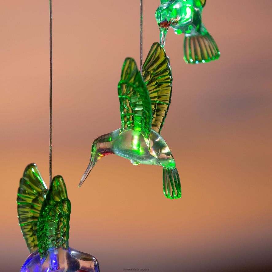 60H082198 Plow & Hearth mobile solaire à couleurs changeantes avec colibris cour et jardin