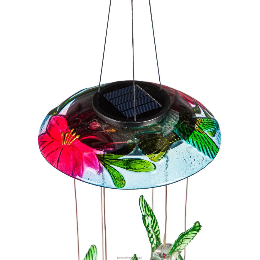 60H082198 Plow & Hearth mobile solaire à couleurs changeantes avec colibris cour et jardin