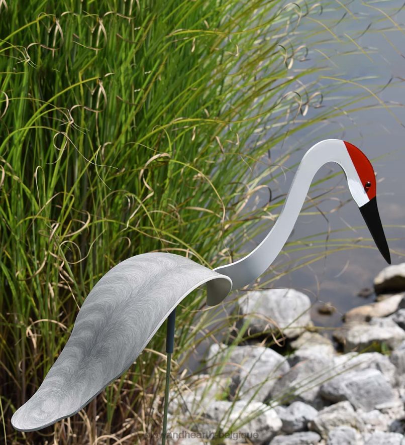 60H082254 Plow & Hearth oiseau dansant de grue du Canada cour et jardin