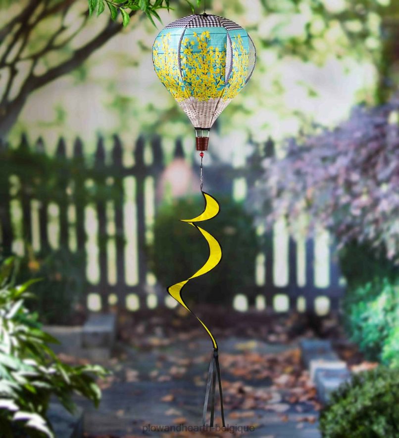 60H082279 Plow & Hearth spinner de ballon de jardin de printemps - forsythia cour et jardin