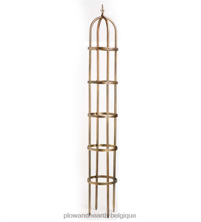 60H0823251 Plow & Hearth Obélisque de jardin en acier thermolaqué de 8' - cuivre antique cour et jardin