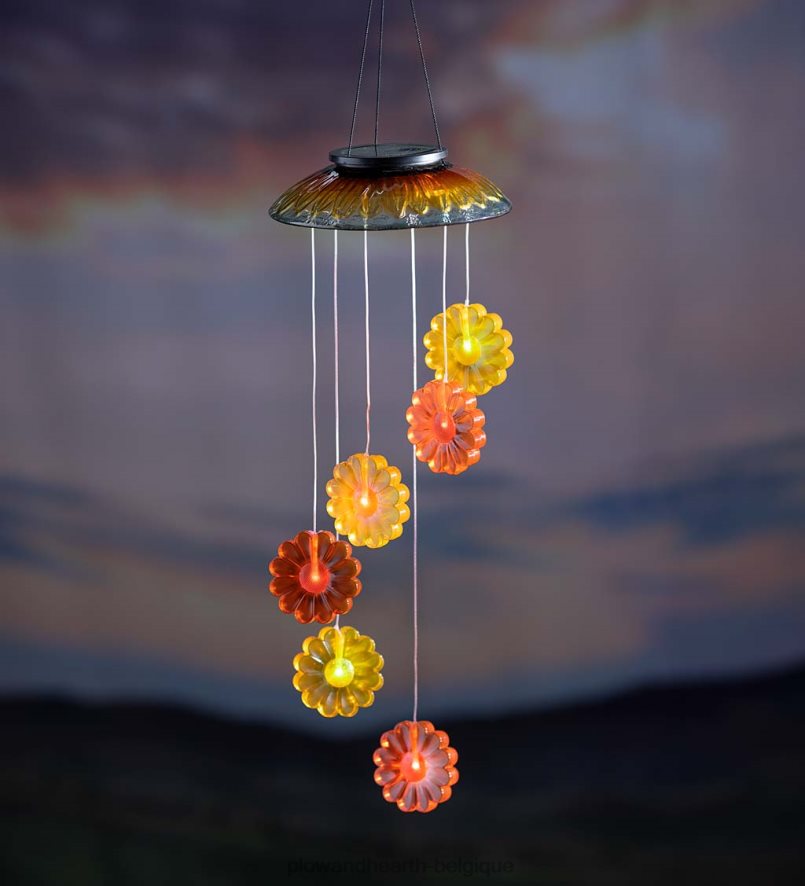 60H082373 Plow & Hearth mobile solaire à couleurs changeantes avec tournesols cour et jardin