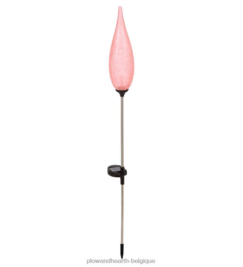 60H082403 Plow & Hearth torche solaire à fibre optique - bleue cour et jardin