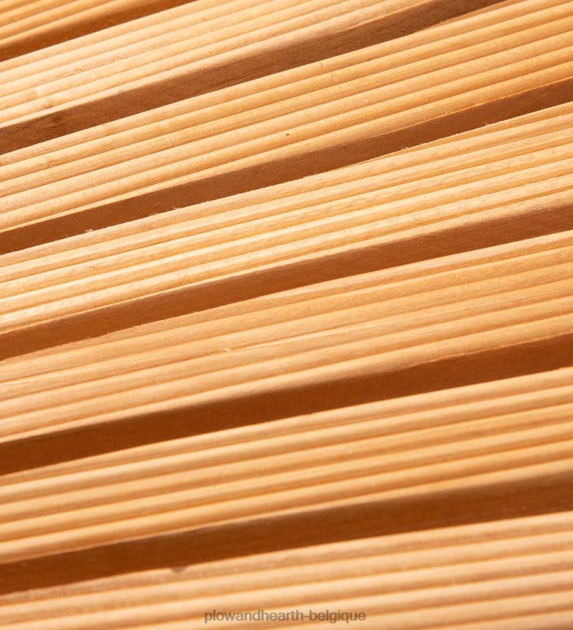 60H08260 Plow & Hearth Allée portative en bois dur droite déployable de 8 pi cour et jardin