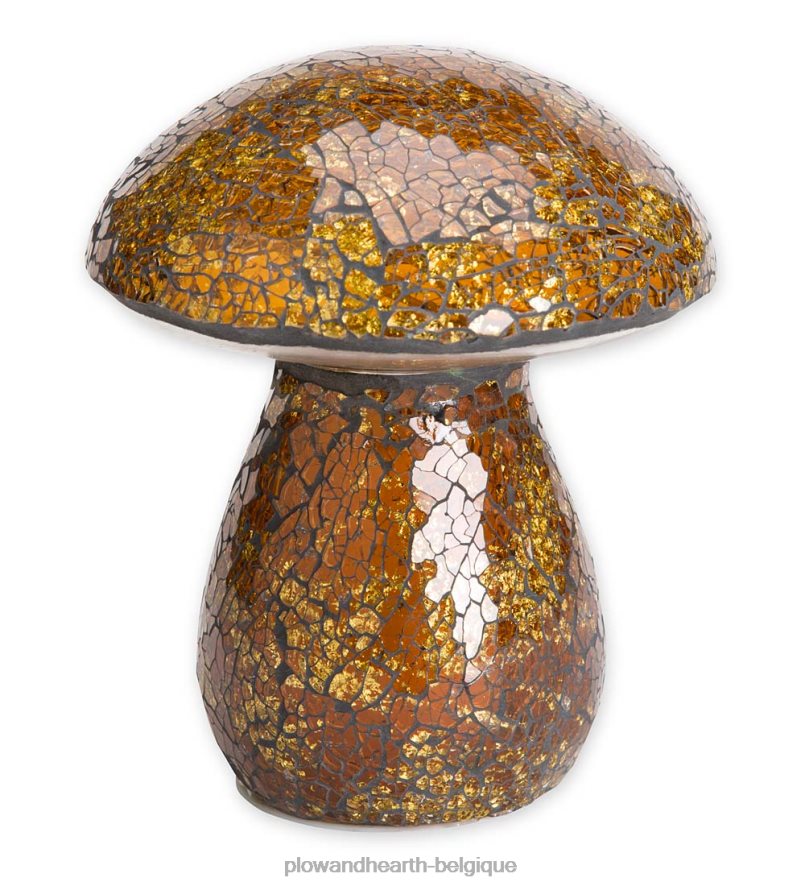 60H08261 Plow & Hearth ornement de pelouse de champignon en mosaïque de verre - violet cour et jardin