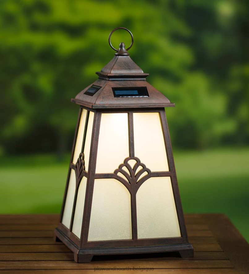 60H082469 Plow & Hearth lanterne solaire de lotus lumière LED extérieure cour et jardin