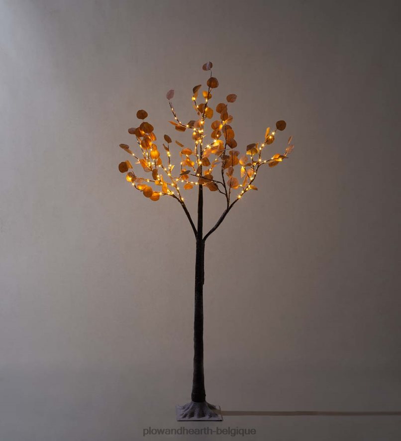 60H082470 Plow & Hearth Arbre dollar en argent rose à éclairage électrique intérieur/extérieur cour et jardin