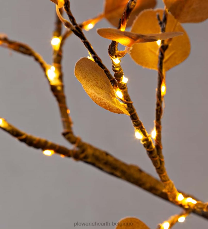 60H082470 Plow & Hearth Arbre dollar en argent rose à éclairage électrique intérieur/extérieur cour et jardin