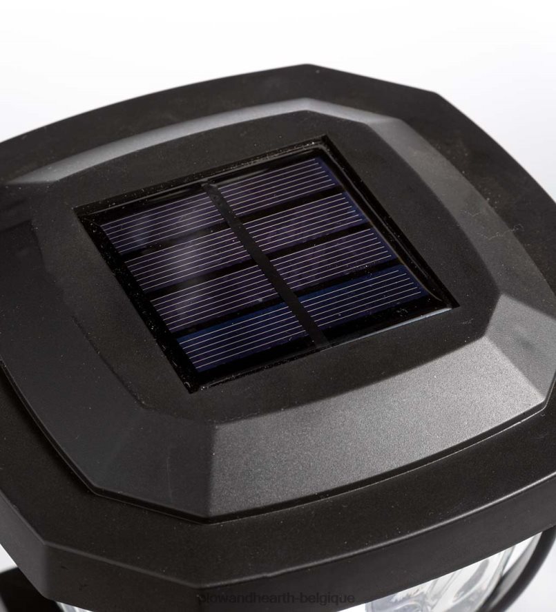 60H082474 Plow & Hearth Lampes solaires à capuchon de poteau en verre ondulé, ensemble de 2 - cuivre cour et jardin